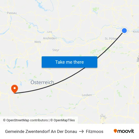 Gemeinde Zwentendorf An Der Donau to Filzmoos map