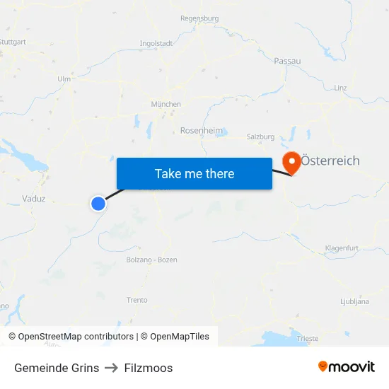 Gemeinde Grins to Filzmoos map