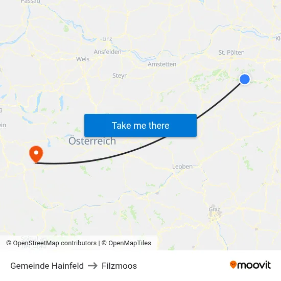 Gemeinde Hainfeld to Filzmoos map