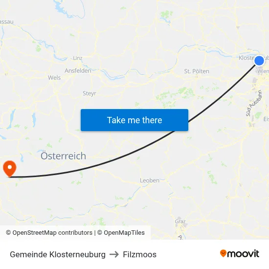 Gemeinde Klosterneuburg to Filzmoos map