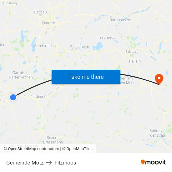 Gemeinde Mötz to Filzmoos map