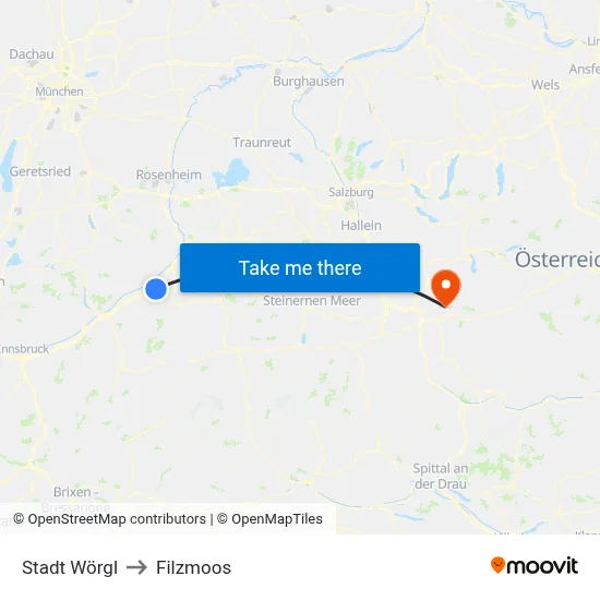 Stadt Wörgl to Filzmoos map