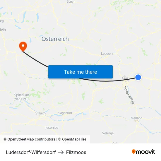 Ludersdorf-Wilfersdorf to Filzmoos map