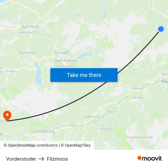 Vorderstoder to Filzmoos map