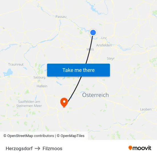 Herzogsdorf to Filzmoos map