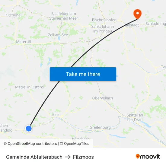 Gemeinde Abfaltersbach to Filzmoos map