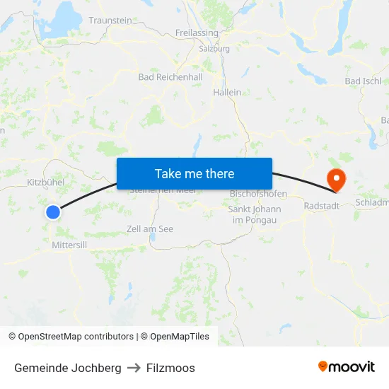 Gemeinde Jochberg to Filzmoos map