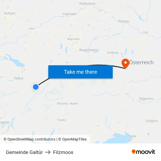 Gemeinde Galtür to Filzmoos map