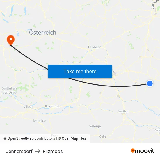 Jennersdorf to Filzmoos map