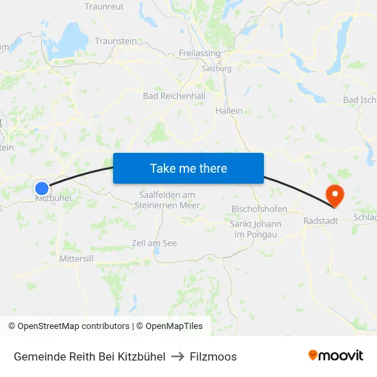Gemeinde Reith Bei Kitzbühel to Filzmoos map