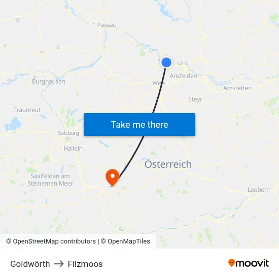 Goldwörth to Filzmoos map