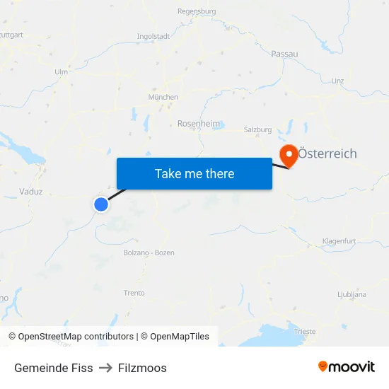 Gemeinde Fiss to Filzmoos map
