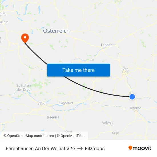 Ehrenhausen An Der Weinstraße to Filzmoos map