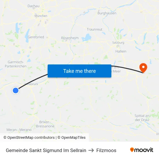 Gemeinde Sankt Sigmund Im Sellrain to Filzmoos map
