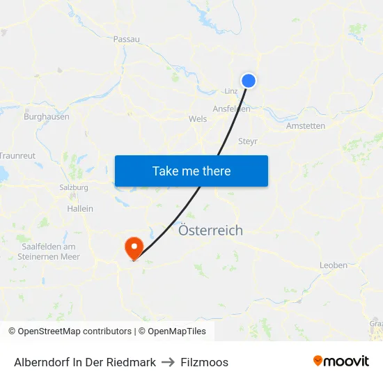 Alberndorf In Der Riedmark to Filzmoos map