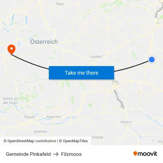 Gemeinde Pinkafeld to Filzmoos map