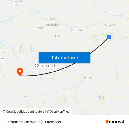 Gemeinde Traisen to Filzmoos map