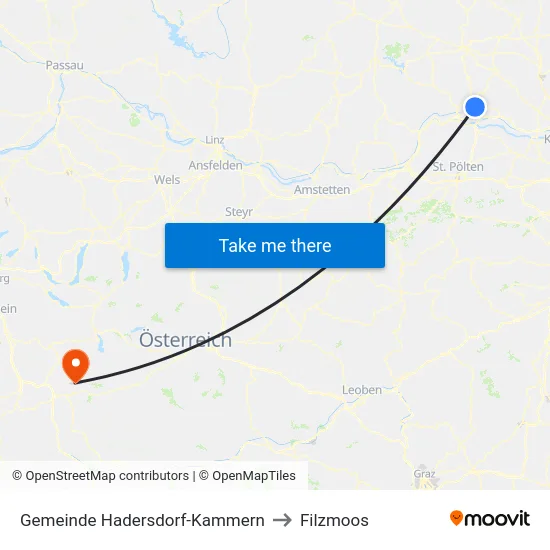 Gemeinde Hadersdorf-Kammern to Filzmoos map