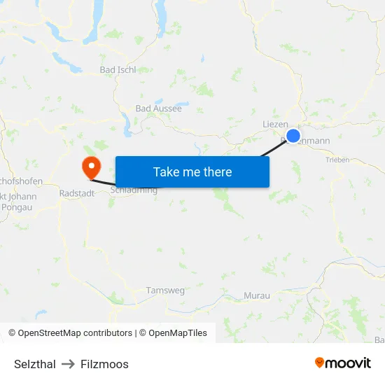 Selzthal to Filzmoos map