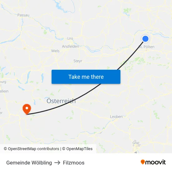 Gemeinde Wölbling to Filzmoos map