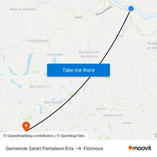 Gemeinde Sankt Pantaleon-Erla to Filzmoos map