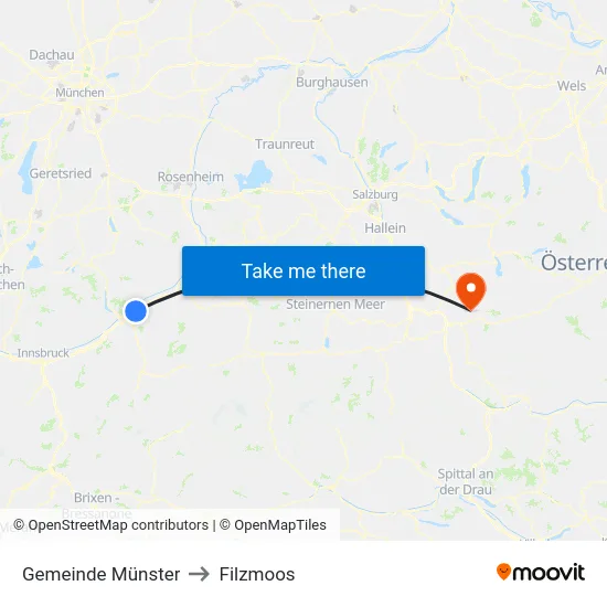Gemeinde Münster to Filzmoos map