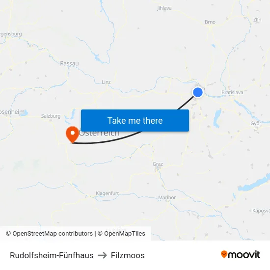 Rudolfsheim-Fünfhaus to Filzmoos map