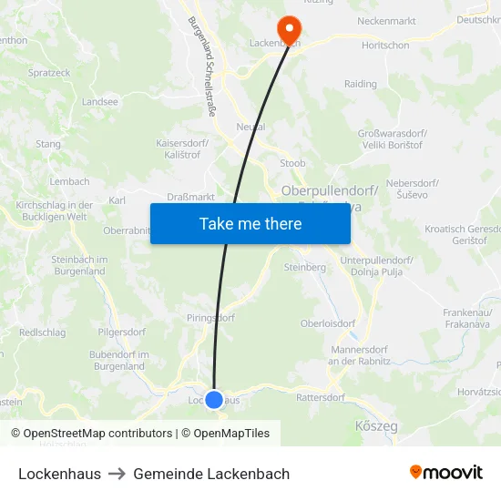 Lockenhaus to Gemeinde Lackenbach map