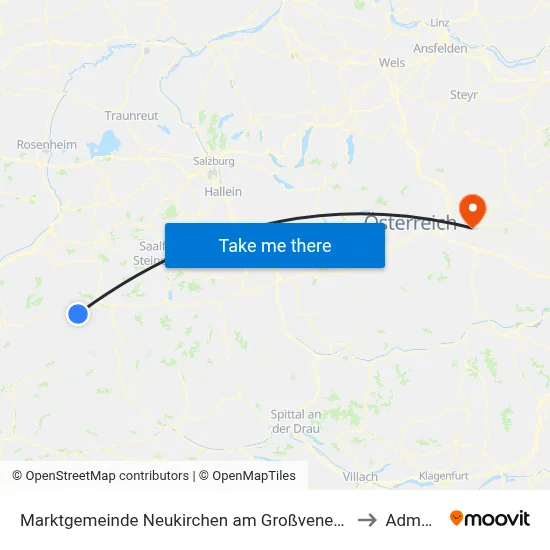 Marktgemeinde Neukirchen am Großvenediger to Admont map