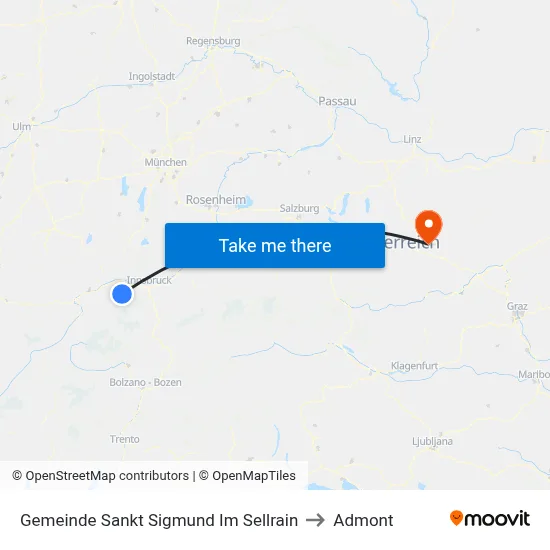 Gemeinde Sankt Sigmund Im Sellrain to Admont map