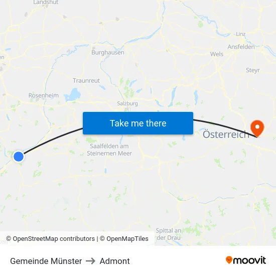 Gemeinde Münster to Admont map