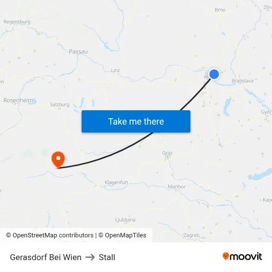 Gerasdorf Bei Wien to Stall map