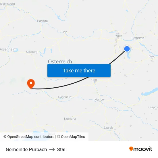 Gemeinde Purbach to Stall map