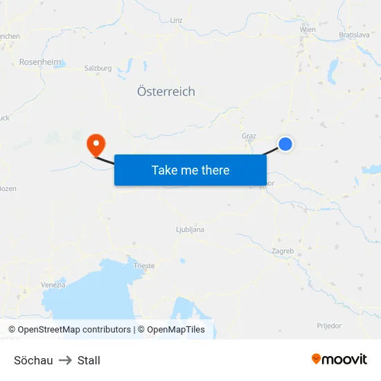 Söchau to Stall map