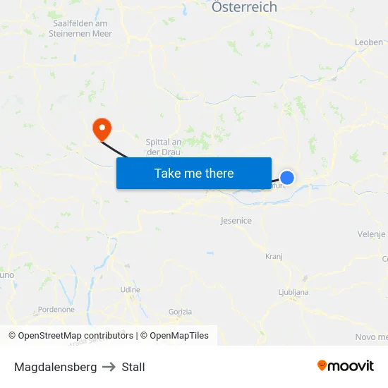 Magdalensberg to Stall map