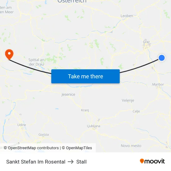 Sankt Stefan Im Rosental to Stall map