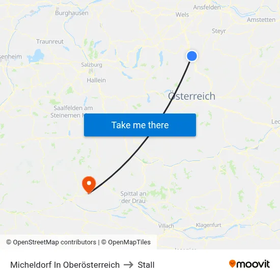 Micheldorf In Oberösterreich to Stall map