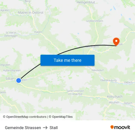 Gemeinde Strassen to Stall map