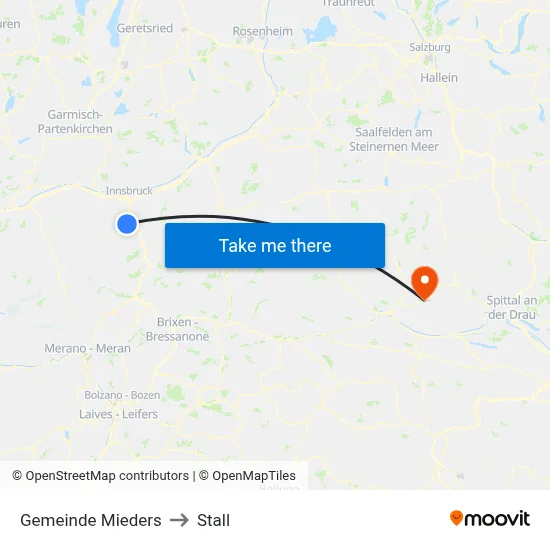 Gemeinde Mieders to Stall map