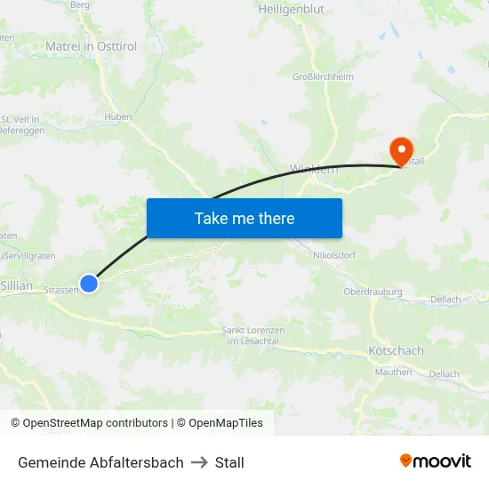 Gemeinde Abfaltersbach to Stall map