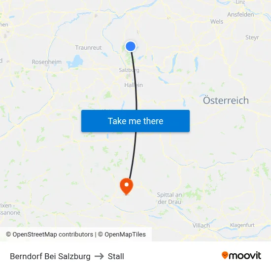 Berndorf Bei Salzburg to Stall map