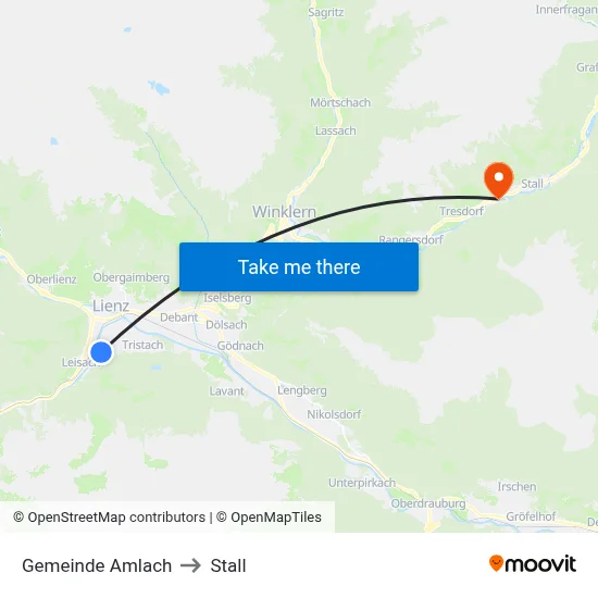 Gemeinde Amlach to Stall map