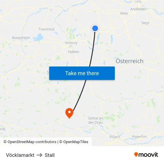 Vöcklamarkt to Stall map