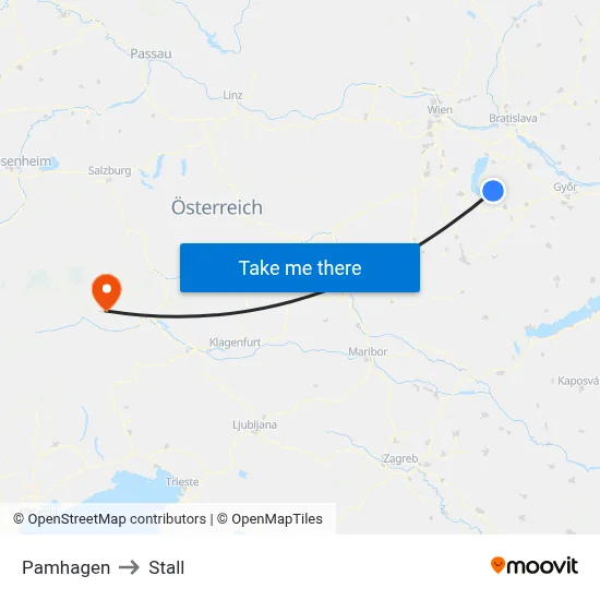 Pamhagen to Stall map