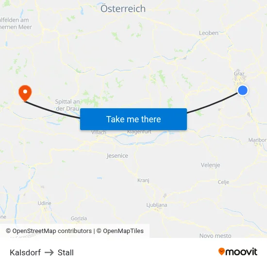 Kalsdorf to Stall map