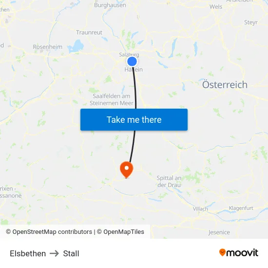 Elsbethen to Stall map