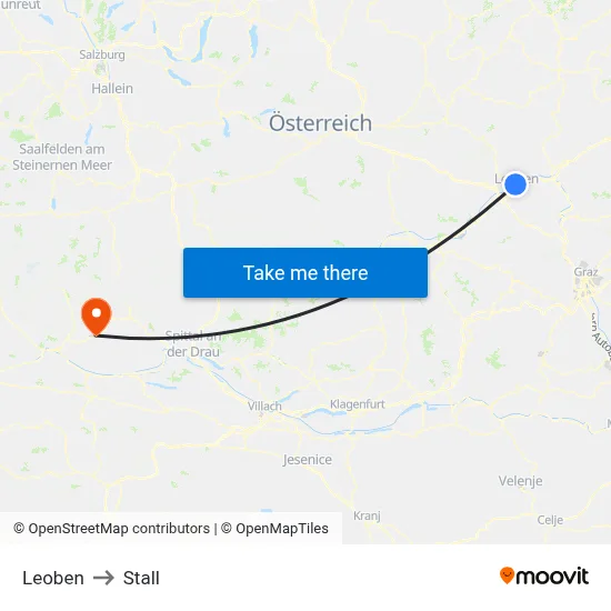 Leoben to Stall map