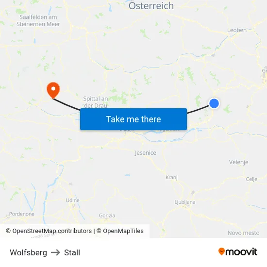 Wolfsberg to Stall map