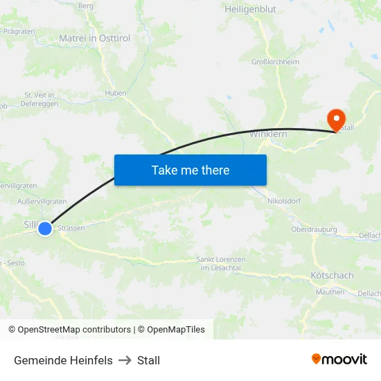Gemeinde Heinfels to Stall map