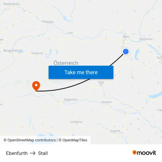 Ebenfurth to Stall map